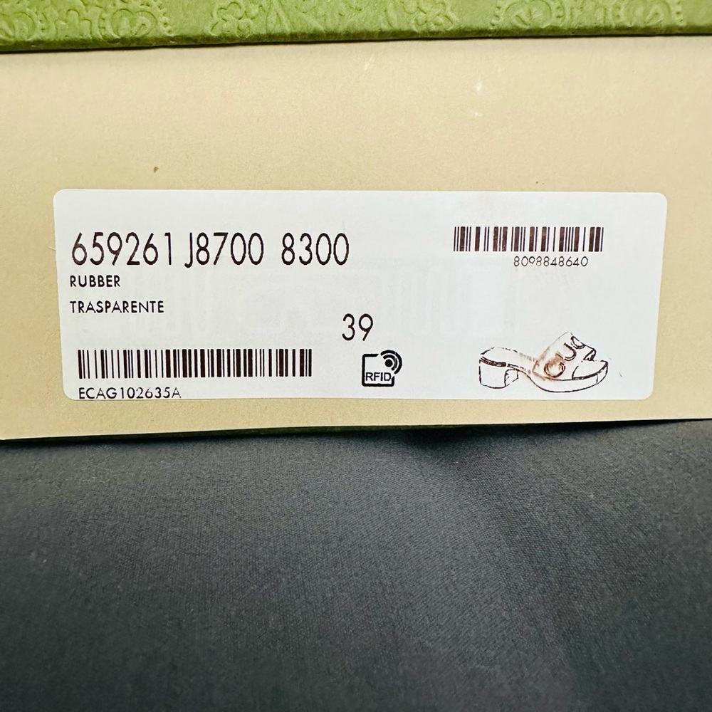 Gucci Transparent Rubber Sandals